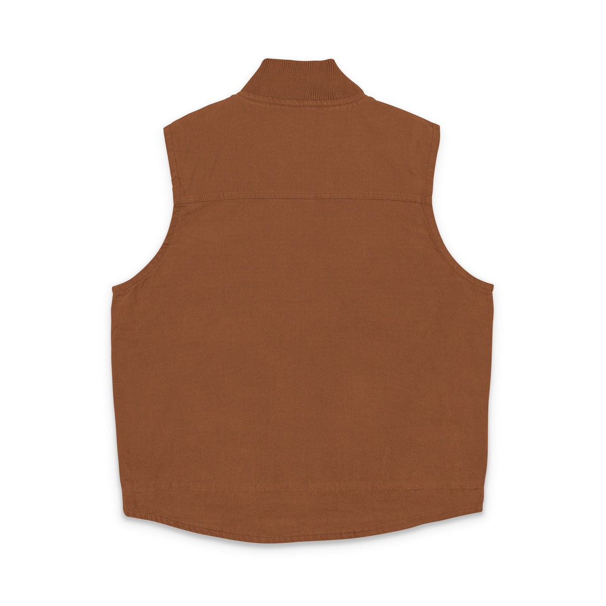 Rubi Embroidered Duck Cloth Work Vest — Durable Brown Utility Vest with Small Chest Logo